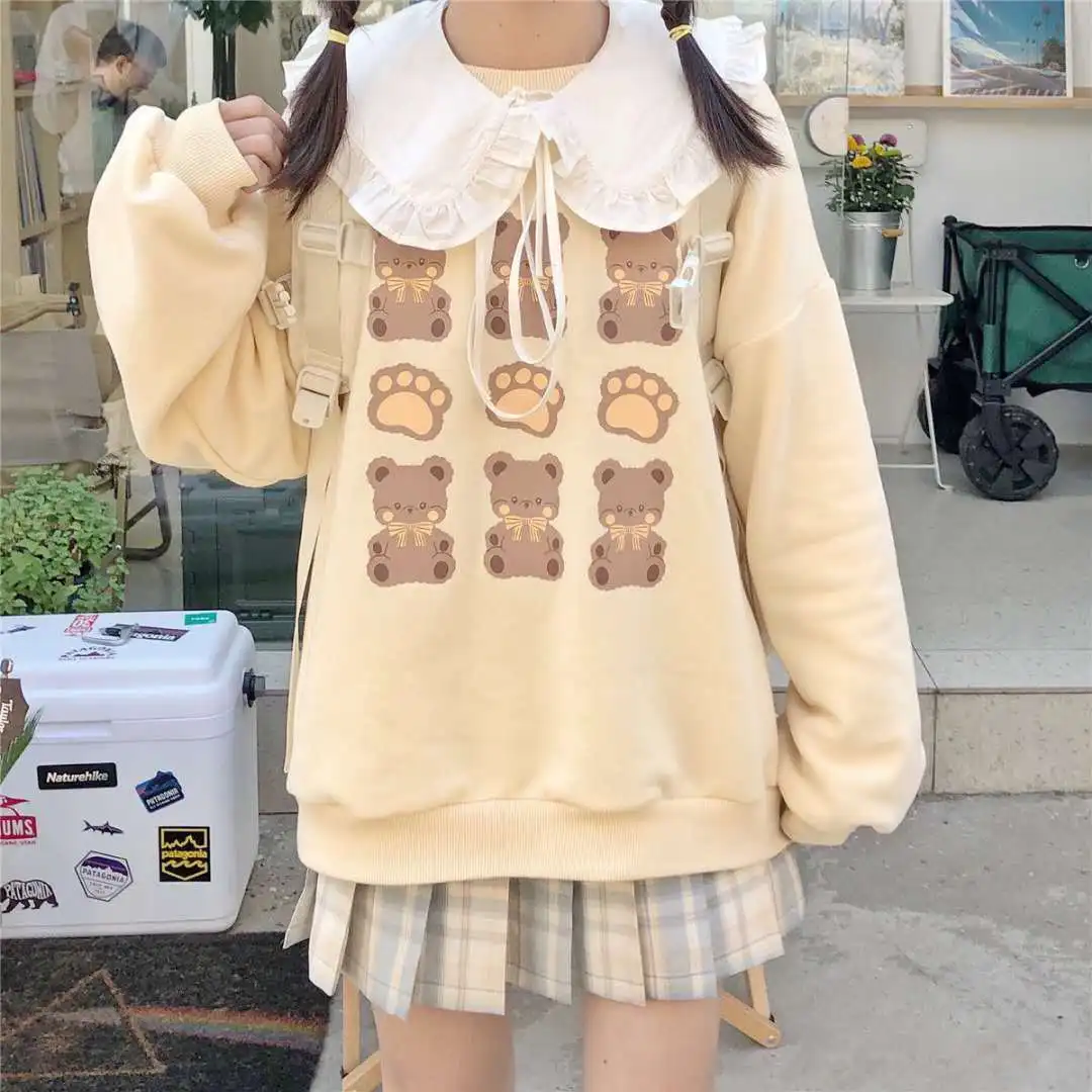 QWEEK Kawaii Bear Print Sweatshirt Anime JK Soft Girl 2021 Fashion Women Cute Bear Print Crewneck Sweatshirt Women Tops
QWEEK Kawaii Bear Print Sweatshirt Anime JK Soft Girl 2021 Fashion Women Cute Bear Print Crewneck Sweatshirt Women Tops