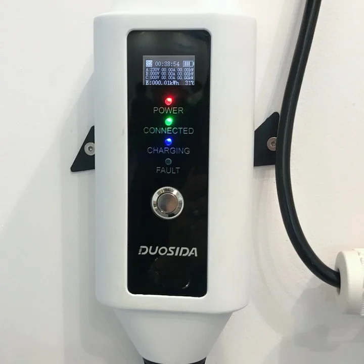 Портативное электромобильное зарядное устройство DUOSIDA 32A 22kW со светодиодный ным дисплеем
Портативное электромобильное зарядное устройство DUOSIDA 32A 22kW со светодиодный ным дисплеем