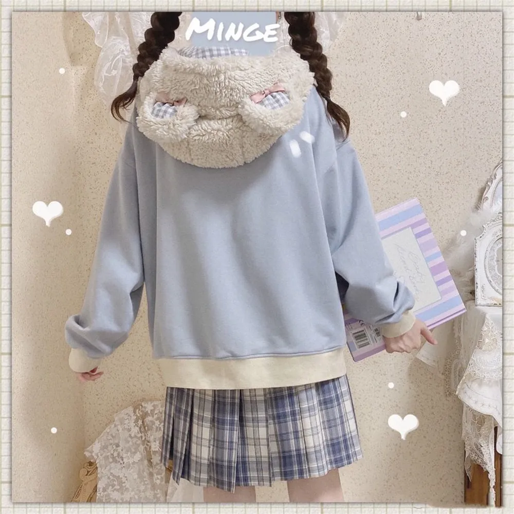 Autumn Kawaii Ear Hat Girl Hoodie Sweatshirt Harajuku Loose Loog Sleeve Women Hooded Collar Patchwork Casual Pullovers Hoodie
Autumn Kawaii Ear Hat Girl Hoodie Sweatshirt Harajuku Loose Loog Sleeve Women Hooded Collar Patchwork Casual Pullovers Hoodie