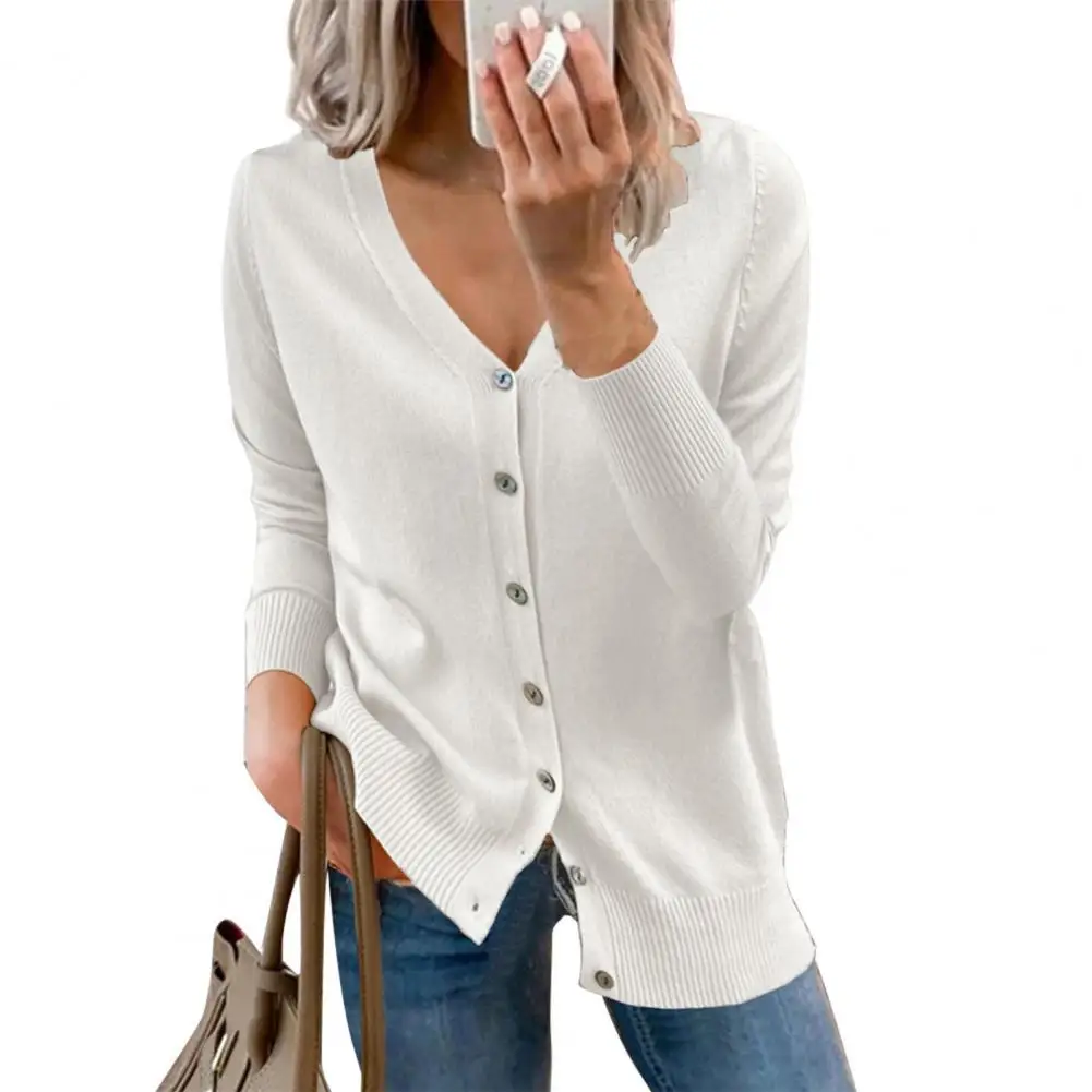 Fashion Elegant Single Breasted V Neck Solid Color Women Blouse Tops Autumn Winter Knitted Cardigan Sweater Casual Woman Clothes
Fashion Elegant Single Breasted V Neck Solid Color Women Blouse Tops Autumn Winter Knitted Cardigan Sweater Casual Woman Clothes