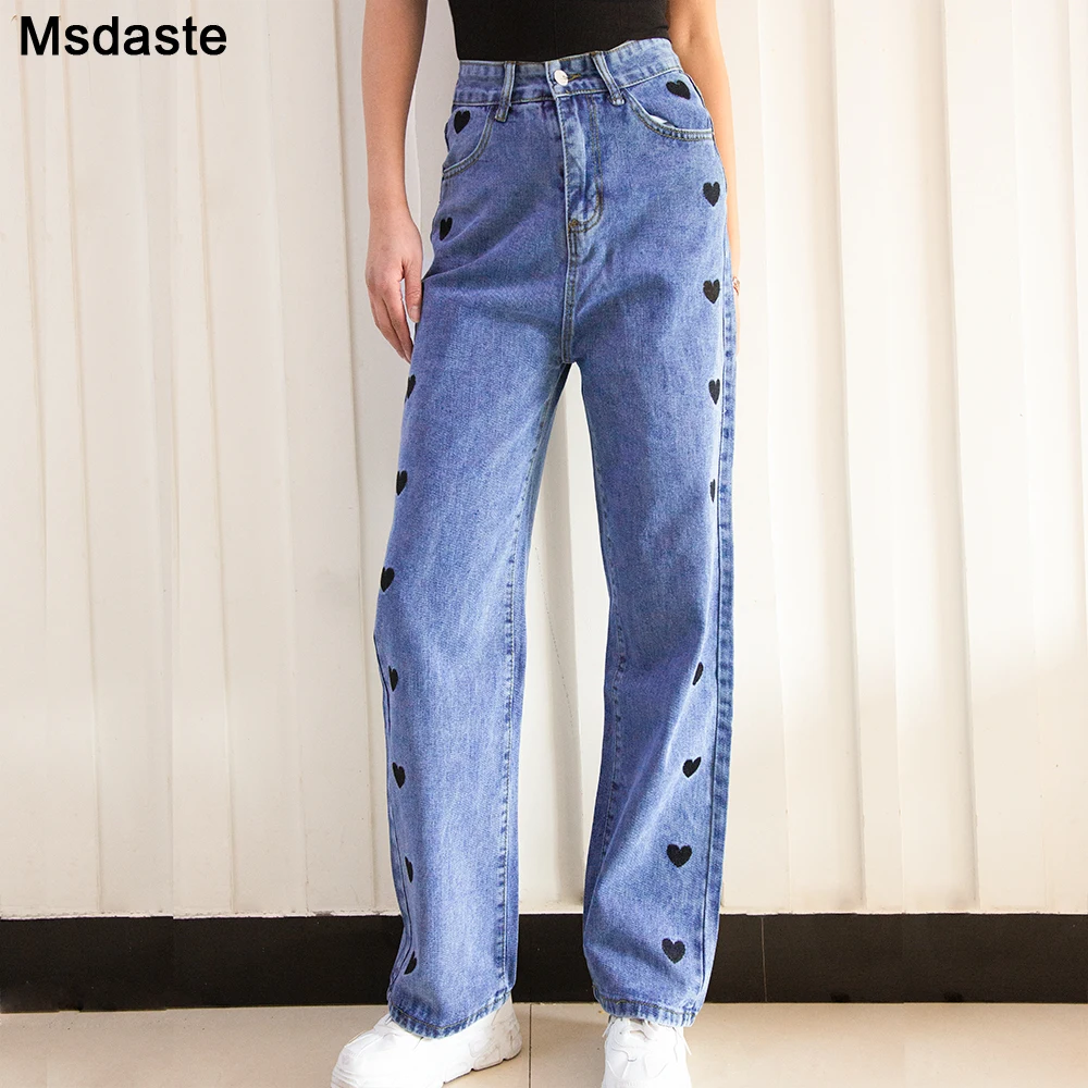 Jeans Women Vintage Heart Print Straight Ladies Denim Pants High Waist Blue Gray Casual Pants for Women Fashion Woman Jeans
Jeans Women Vintage Heart Print Straight Ladies Denim Pants High Waist Blue Gray Casual Pants for Women Fashion Woman Jeans