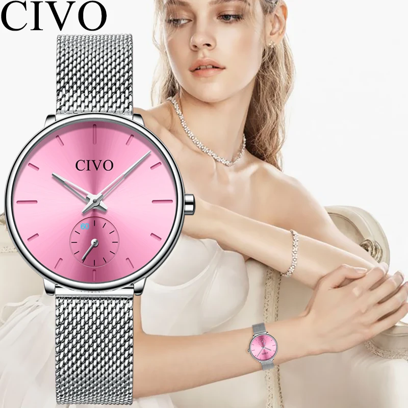 CIVO Fashion Casual Watches Ladies Waterproof Sliver Steel Mesh Quartz Watch Women Birthday Gift For Wife Clock Relogio Feminino
CIVO Fashion Casual Watches Ladies Waterproof Sliver Steel Mesh Quartz Watch Women Birthday Gift For Wife Clock Relogio Feminino