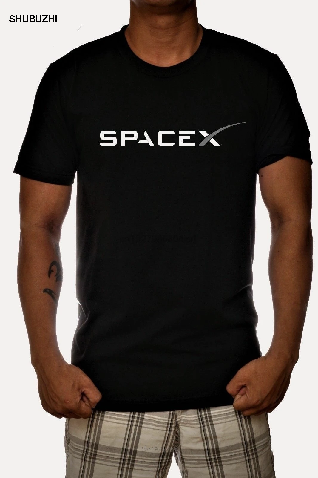 Футболка мужская с логотипом SPACEX SPACE X брендовая тенниска из хлопка рисунком