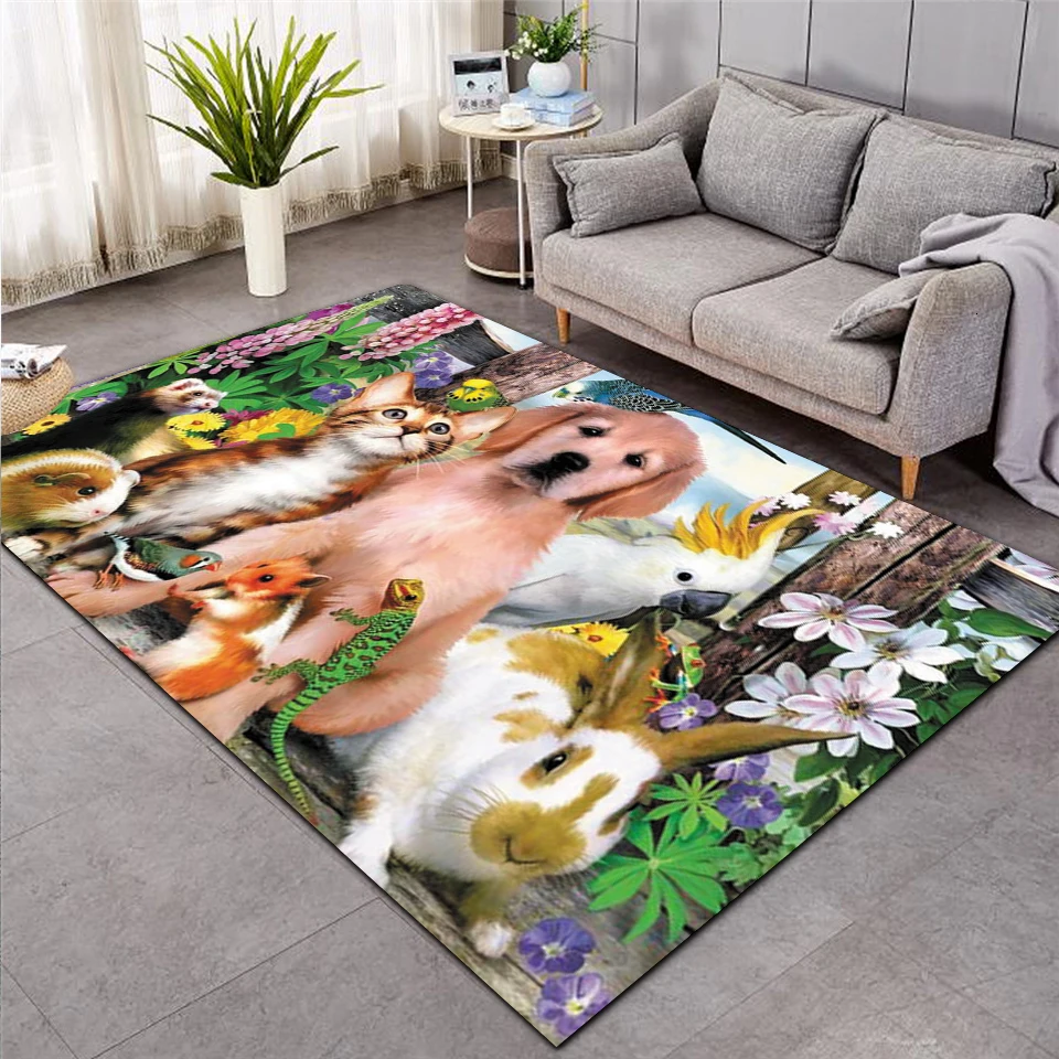 

Dog/cat carpet Nordic Rug Soft Flannel 3D Printed Rugs Parlor Mat Area Rugs Anti-slip Large Carpet Rug Living Room Decor D-002