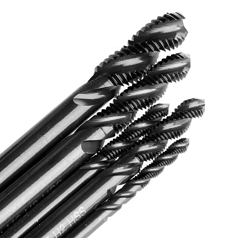 5Pcs / Set 3-8 mm Nitrure Coated HSS Spiral Flute machine taraud Taps Drill 
5Pcs / Set 3-8 mm Nitrure Coated HSS Spiral Flute machine taraud Taps Drill