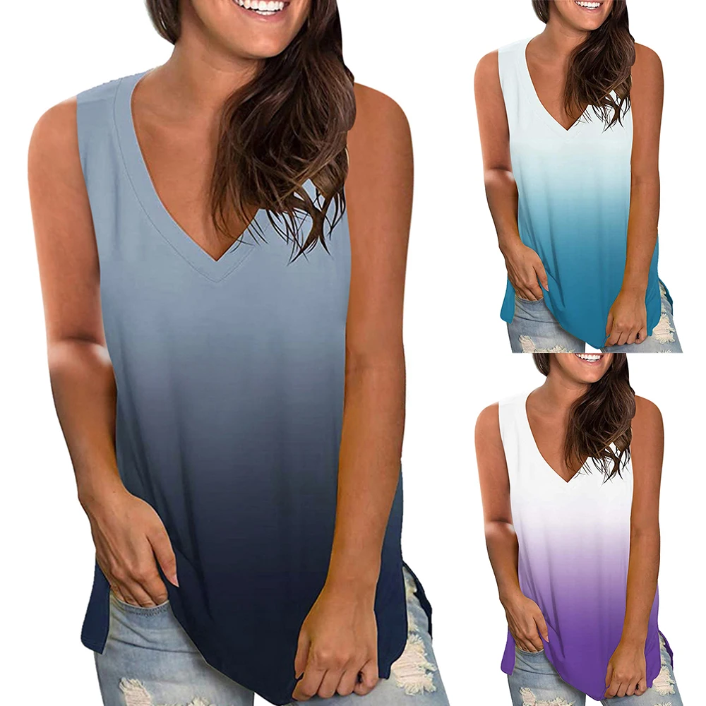 Deep V Neck Women Crop Top Summer Gradual Lady Tank Top Fashion Casual Loose Tee Shirt Sleeveless Summer Female Camisole
Deep V Neck Women Crop Top Summer Gradual Lady Tank Top Fashion Casual Loose Tee Shirt Sleeveless Summer Female Camisole