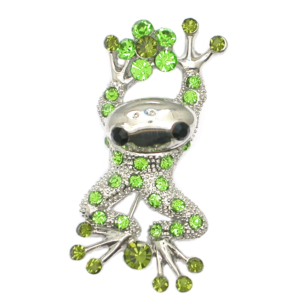 

Frog Rhinestone Brooches Women Men Banquet Brooch For Suits Dress Hat Scarf Backpack Pins party Gifts