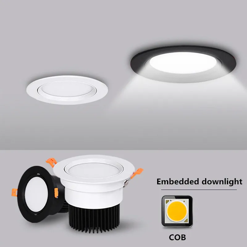 Recessed Dimmable Anti Glare LED Downlights 3W 7W 9W 12W COB LED Ceiling Spot Lights AC85-265V LED Ceiling Lamps Indoor Lighting 
Recessed Dimmable Anti Glare LED Downlights 3W 7W 9W 12W COB LED Ceiling Spot Lights AC85-265V LED Ceiling Lamps Indoor Lighting