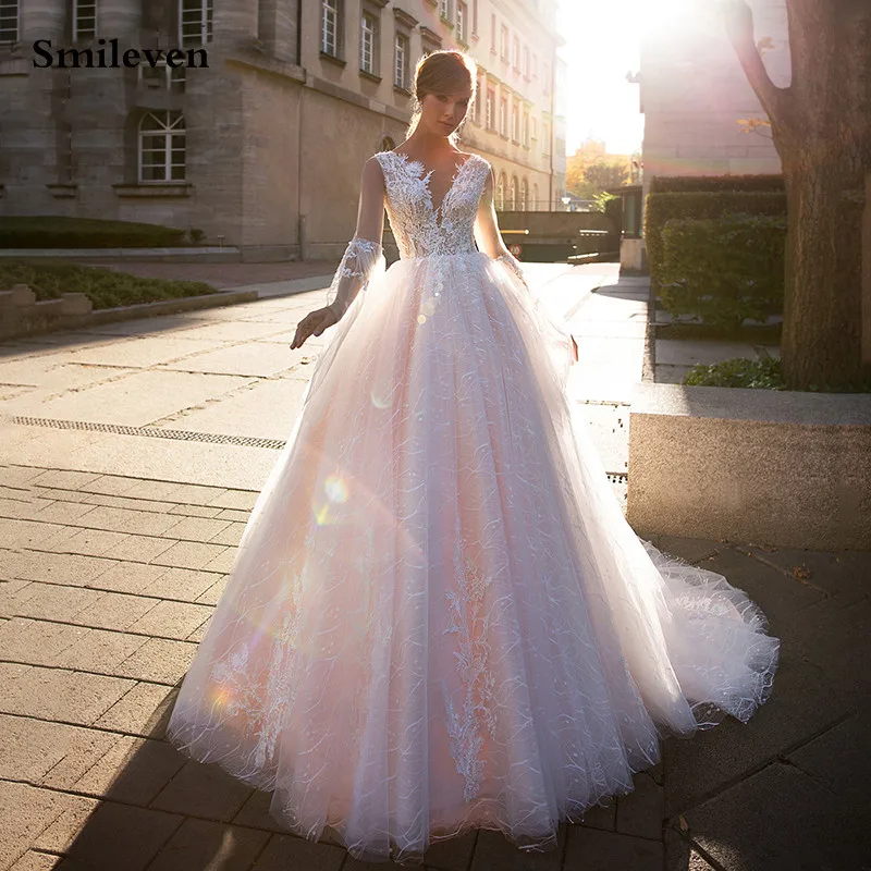 Smileven Princess Wedding Dresses 2020 Flare Sleeve Sparkling Lace Beach Bride Dresses vestido de casamento Boho Wedding Gowns
Smileven Princess Wedding Dresses 2020 Flare Sleeve Sparkling Lace Beach Bride Dresses vestido de casamento Boho Wedding Gowns
