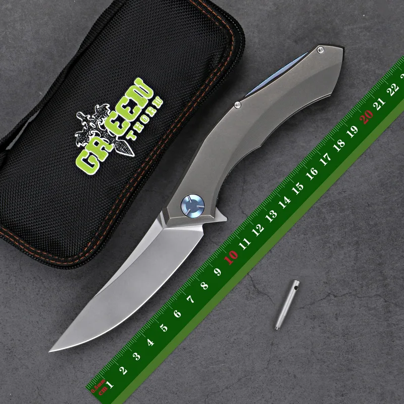 Green Thorn Poluchetkiy folding knife Titanium Alloy Turning Knife, D2 Blade, Camping Field Survival hunting knife EDC Tool
Green Thorn Poluchetkiy folding knife Titanium Alloy Turning Knife, D2 Blade, Camping Field Survival hunting knife EDC Tool