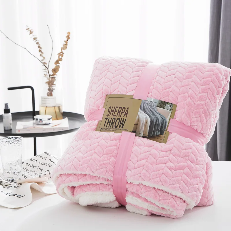Soft Warm Flannel Sherpa Blanket For Double Bed Artificial Cashmere Mink Throw Solid Pink Winter Bedspread Chunky Blankets
Soft Warm Flannel Sherpa Blanket For Double Bed Artificial Cashmere Mink Throw Solid Pink Winter Bedspread Chunky Blankets