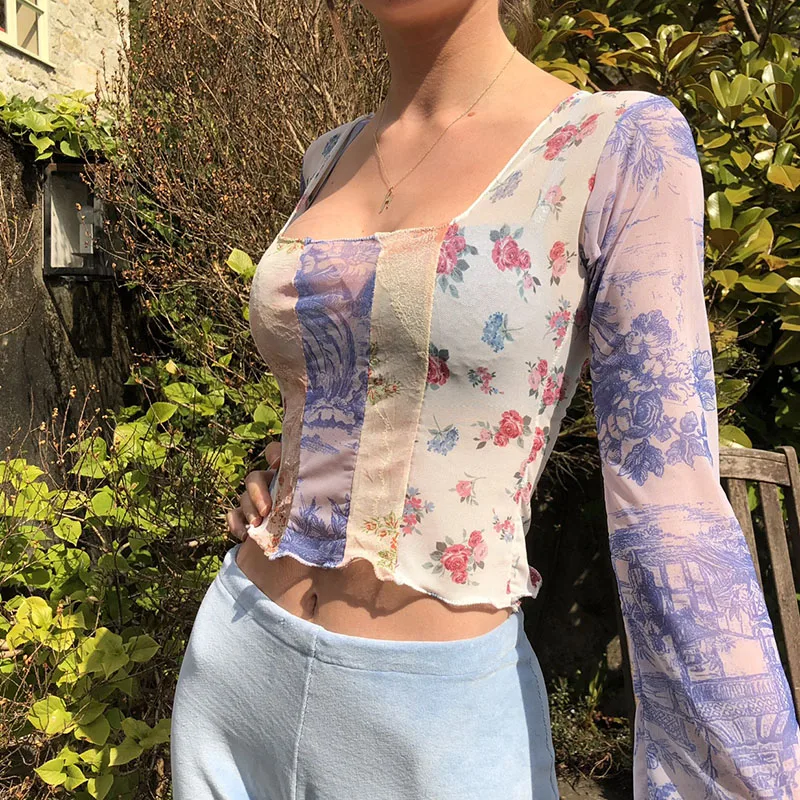 Lace Floral Crop Top Aesthetic y2k T Shirt Grunge Vintage V Neck Autumn Pullovers Women Harajuku Cute Tshirt Korean
Lace Floral Crop Top Aesthetic y2k T Shirt Grunge Vintage V Neck Autumn Pullovers Women Harajuku Cute Tshirt Korean