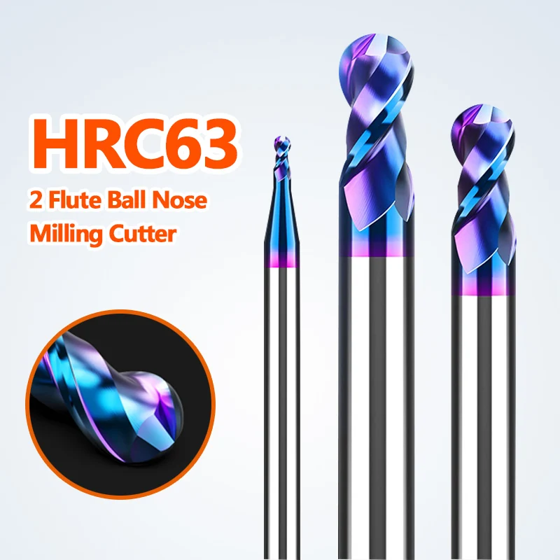 2 Flutes Ball Nose End Mill HRC63 Tungsten Carbide Milling Cutter Router Bit R0.5-R6mm CNC Machining Center Cutting Tool
2 Flutes Ball Nose End Mill HRC63 Tungsten Carbide Milling Cutter Router Bit R0.5-R6mm CNC Machining Center Cutting Tool