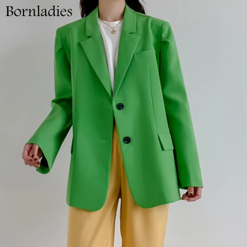 Bornldies High-quality Office Ladies Loose Green Blazer 2022 Spring Summer Fashion Notched Collar Single-breasted Suits Coats
Bornldies High-quality Office Ladies Loose Green Blazer 2022 Spring Summer Fashion Notched Collar Single-breasted Suits Coats