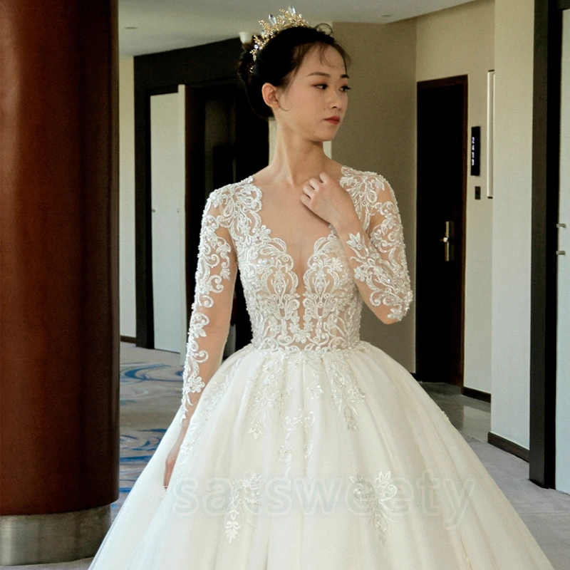 vestido de casamento Long Sleeves Bridal Dress 2022 V Neck Lace Wedding Dresses Romantic Vestido de noiva Wedding gown
vestido de casamento Long Sleeves Bridal Dress 2022 V Neck Lace Wedding Dresses Romantic Vestido de noiva Wedding gown