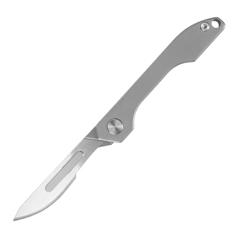 Titanium Alloy EDC Folding Knife Silver Mini Scalpel Open Express Multifunctional Tool Free 10 Blades
Titanium Alloy EDC Folding Knife Silver Mini Scalpel Open Express Multifunctional Tool Free 10 Blades