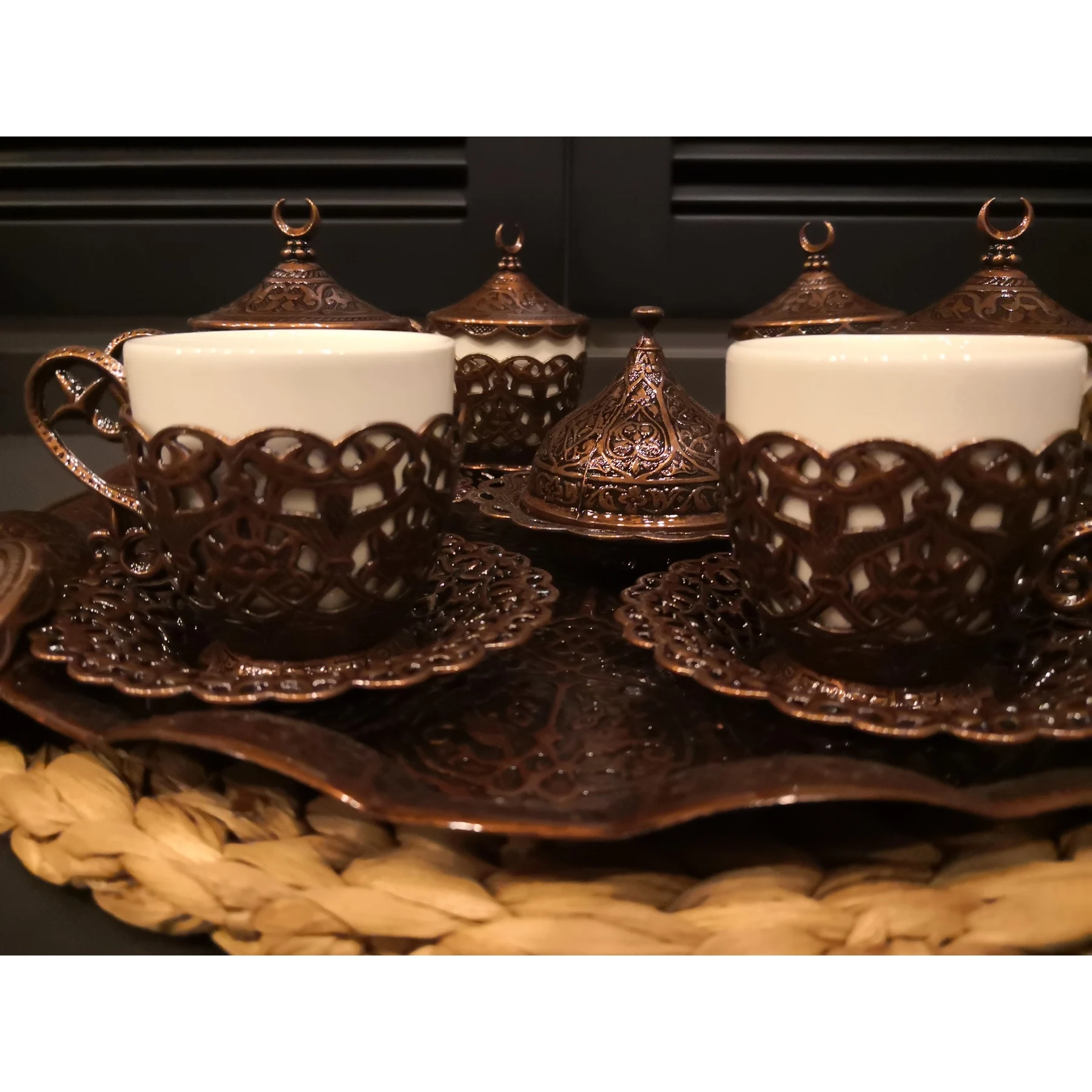 Набор медных чашек для турецкого арабского чая кофе эспрессо 6 шт. соусы с
