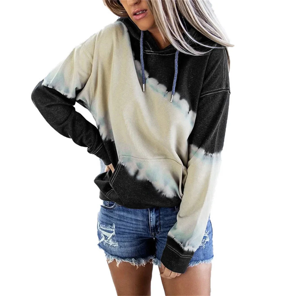 Ursuper 2021 Women's Clothing Autumn and Winter Loose Top Tie Dyed Printed Long Sleeved Hooded Sweater for Women
Ursuper 2021 Women's Clothing Autumn and Winter Loose Top Tie Dyed Printed Long Sleeved Hooded Sweater for Women