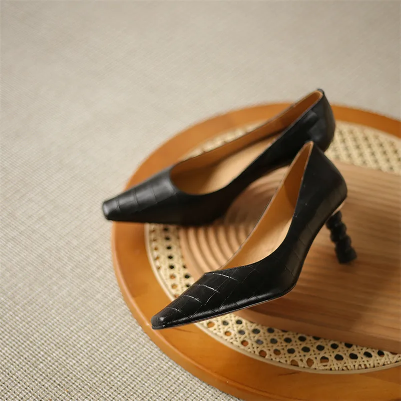 Meotina Natural Genuine Leather High Heel Shoes Women Square Toe Stiletto Heel Pumps Shallow Office Ladies Footwear Spring White
Meotina Natural Genuine Leather High Heel Shoes Women Square Toe Stiletto Heel Pumps Shallow Office Ladies Footwear Spring White