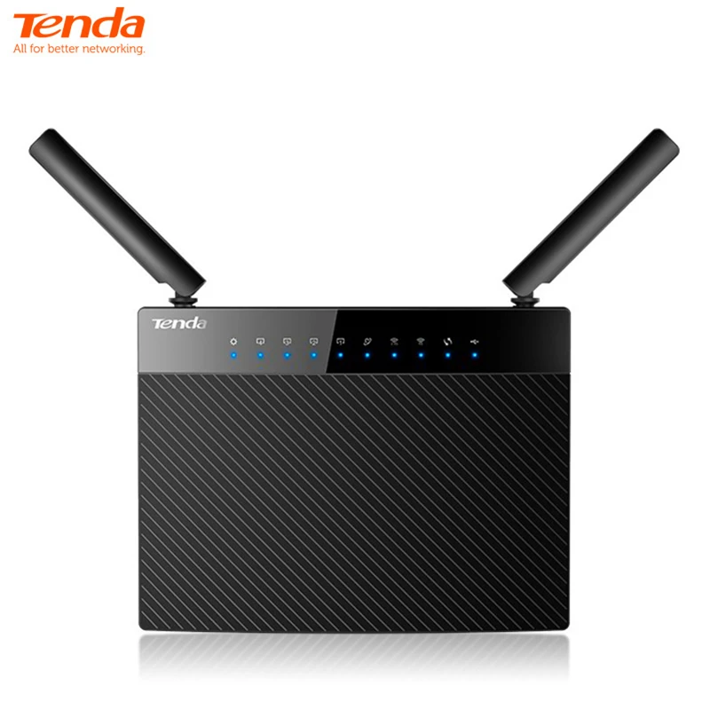 

Tenda AC9 Wireless Wifi Router 128 DDR Dual Band 1200M USB 2.0 1*WAN+4*LAN Gigabit ports Wi-fi Router 2.4G&5G Reapter PPTP L2TP