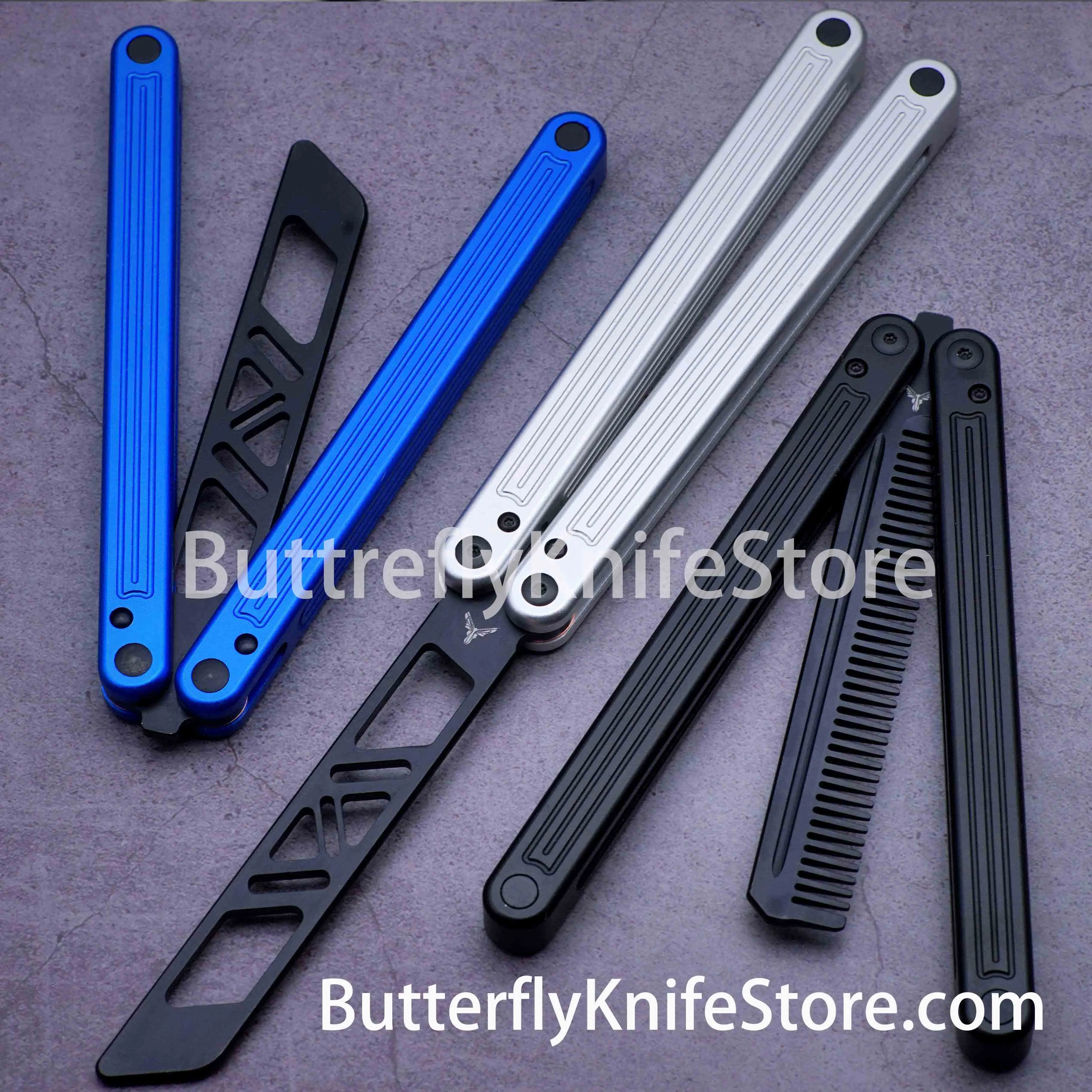 Складной нож-бабочка Balisong тренировочная расческа Glidr Arctic Clone алюминиевая ручка
