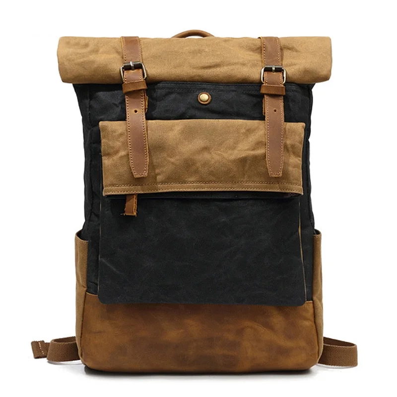 Hot Vintage Canvas Backpack Leather School Bag New Multifunction Fashion Men Backpack Neutral Portable Wearproof Travel Bag LW65 
Hot Vintage Canvas Backpack Leather School Bag New Multifunction Fashion Men Backpack Neutral Portable Wearproof Travel Bag LW65