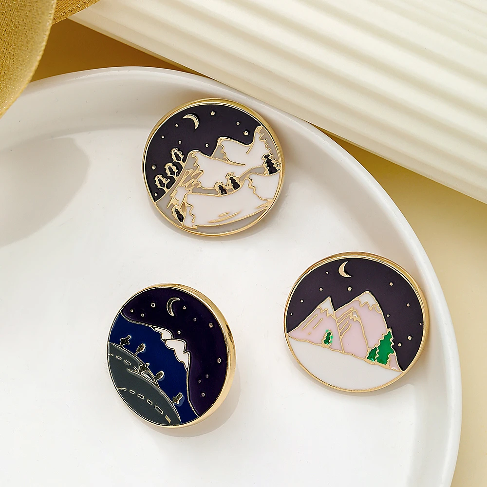 French romantic metal material drop oil brooch fashionable sky night scene badge girls dress hat bag accessories pin
French romantic metal material drop oil brooch fashionable sky night scene badge girls dress hat bag accessories pin