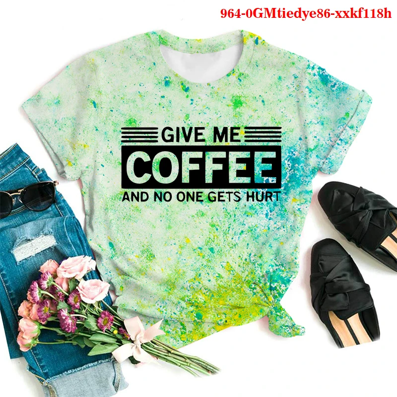 GIVE ME COFFEE Print Funny 3D Tie Dye Tshirt Graphic T-shrit Tops for Women Summer Oversized T-shirt Gothic Aesthetic Clothes
GIVE ME COFFEE Print Funny 3D Tie Dye Tshirt Graphic T-shrit Tops for Women Summer Oversized T-shirt Gothic Aesthetic Clothes