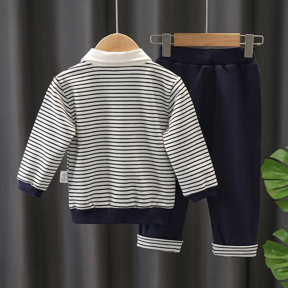 2021 Spring And Autumn Suit Male Baby Lapel British Children's Clothing Stripe Long-Sleeved Clothes + Pants Two-Piece
2021 Spring And Autumn Suit Male Baby Lapel British Children's Clothing Stripe Long-Sleeved Clothes + Pants Two-Piece