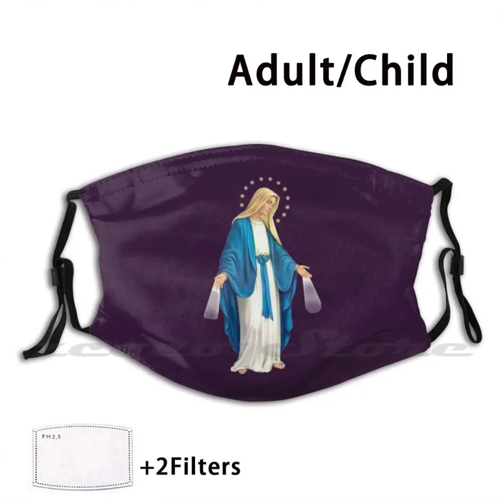 Девы Марии леди вечной помочь Религия Богородицы Футболка Маска Ткань моющийся фильтр "сделай сам" Pm2.5 для взрослых и детей Девы Марии 
Девы Марии леди вечной помочь Религия Богородицы Футболка Маска Ткань моющийся фильтр "сделай сам" Pm2.5 для взрослых и детей Девы Марии