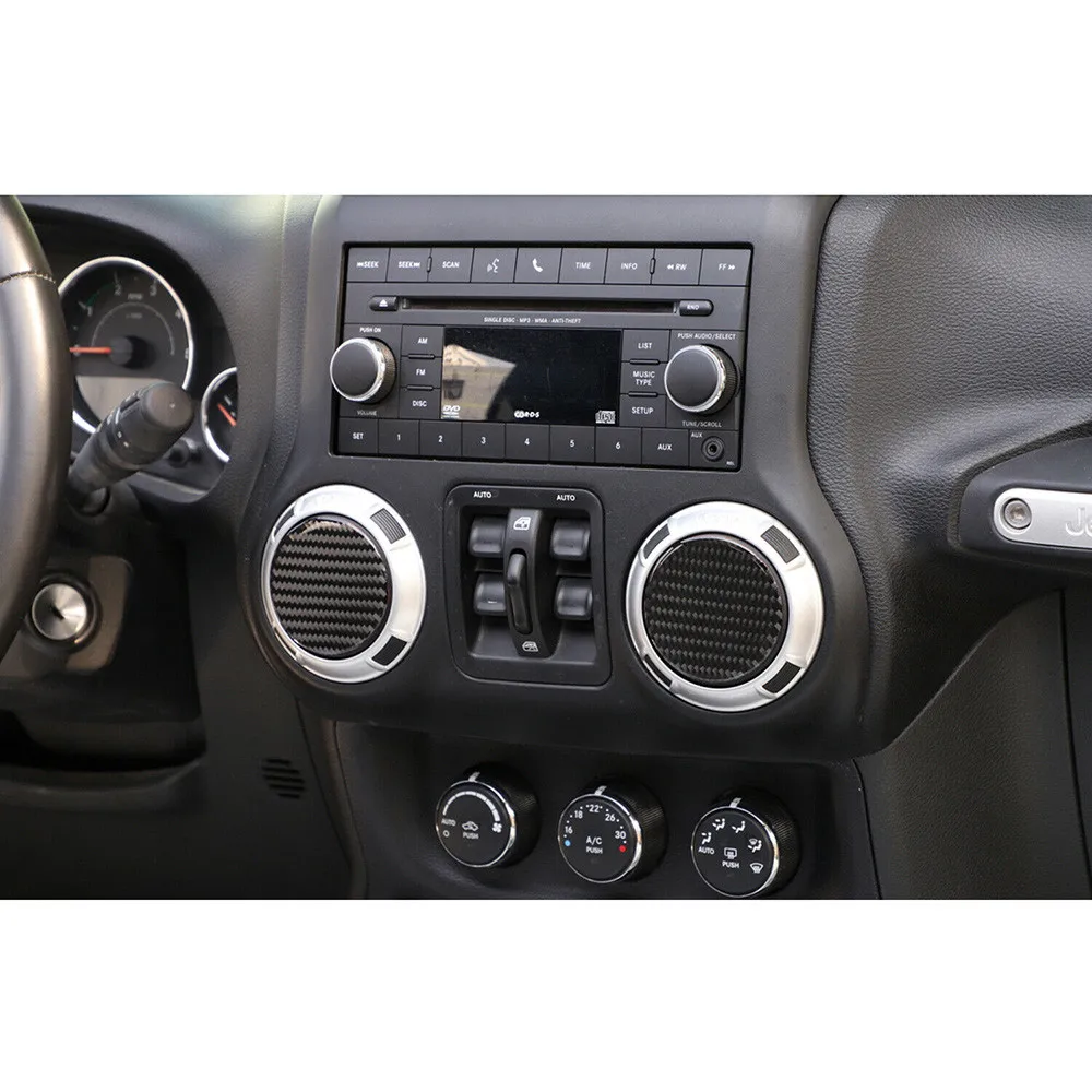4Pcs Carbon Fiber Air Conditioning Vent Outlet Control Panel Cover Trim For 2007-2018 Jeep Wrangler Interior Accessories
4Pcs Carbon Fiber Air Conditioning Vent Outlet Control Panel Cover Trim For 2007-2018 Jeep Wrangler Interior Accessories