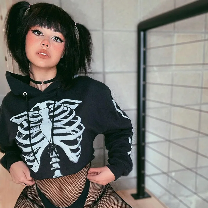 2021 Retro Skeleton Print Hooded Jackets Streetwear Gothic Casual Zip Up Coats Autumn Fashion 2000s Cute Outfits
2021 Retro Skeleton Print Hooded Jackets Streetwear Gothic Casual Zip Up Coats Autumn Fashion 2000s Cute Outfits