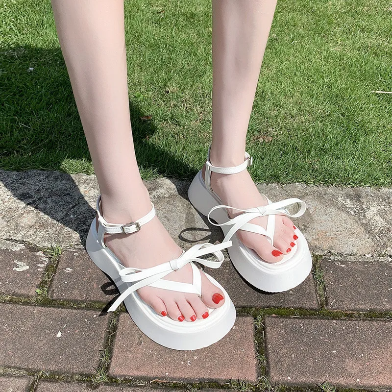 Korean Flat Platform Sandals Cross Thin Band Roman Ankle Strap Flats Sandals Women's Clip Toe Flip Flops Fashion Beach Shoes
Korean Flat Platform Sandals Cross Thin Band Roman Ankle Strap Flats Sandals Women's Clip Toe Flip Flops Fashion Beach Shoes