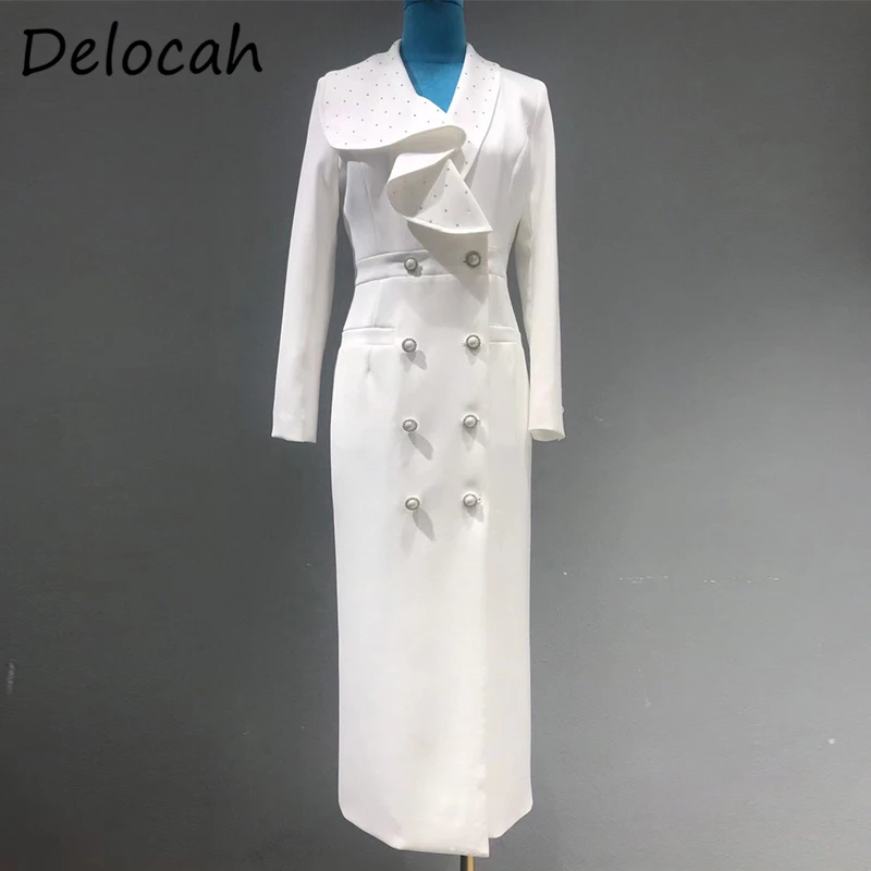 Delocah New 2021 Spring Womwen Fashion RunwayTrench Coats Long Sleeve Ruffles Double Breasted Solid Color Print Ladies Coats
Delocah New 2021 Spring Womwen Fashion RunwayTrench Coats Long Sleeve Ruffles Double Breasted Solid Color Print Ladies Coats