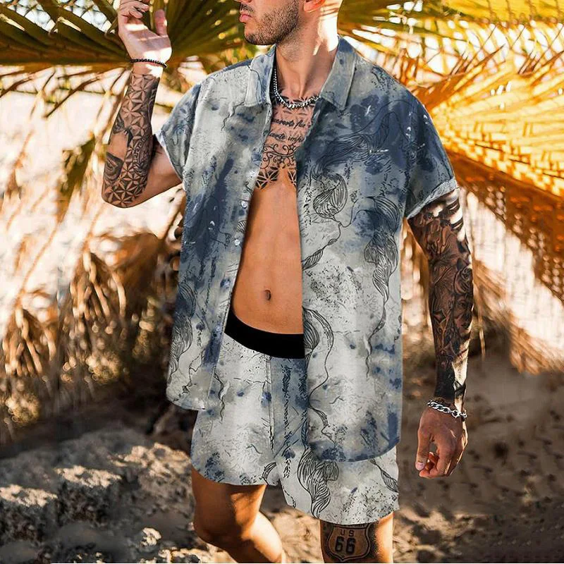 2021 Summer Beach Fashion Leopard Print Two Piece Sets For Men Short Sleeve Shirt And Drawstring Shorts Suits Casual Male Outfit
2021 Summer Beach Fashion Leopard Print Two Piece Sets For Men Short Sleeve Shirt And Drawstring Shorts Suits Casual Male Outfit