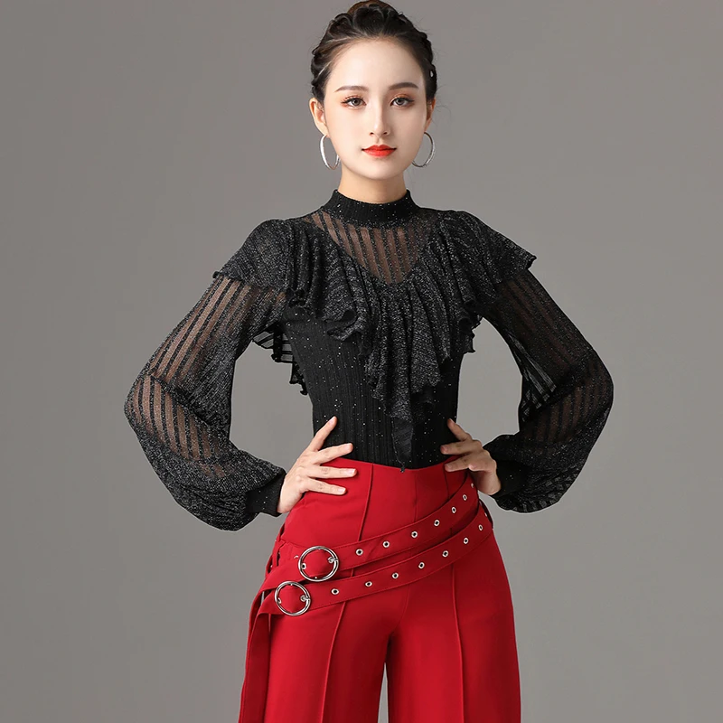 Топы для латиноамериканских танцев для женщин, сексуальная сетчатая одежда с длинным рукавом для взрослых, одежда для латиноамериканских т... 
Топы для латиноамериканских танцев для женщин, сексуальная сетчатая одежда с длинным рукавом для взрослых, одежда для латиноамериканских т...