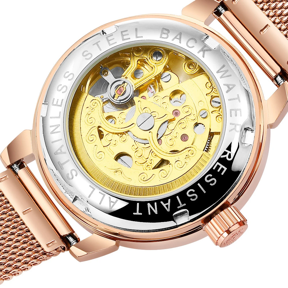 MG.ORKINA Rose Gold Ladies Watches Skeleton Watch Women Luminous Hands Transparent Automatic Mechanical Watch for woman Clock
MG.ORKINA Rose Gold Ladies Watches Skeleton Watch Women Luminous Hands Transparent Automatic Mechanical Watch for woman Clock