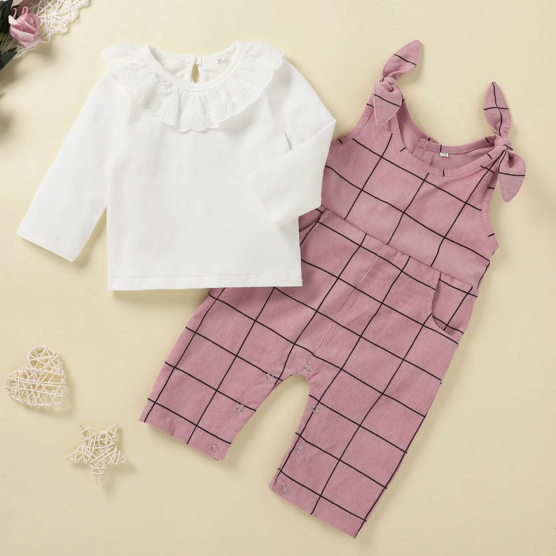 Autumn 2Pcs Baby Girls Outfits Clothing Sets Toddlers Lace Splicing Long Sleeve O-Neck Tops Corduroy Plaid Suspender Trousers
Autumn 2Pcs Baby Girls Outfits Clothing Sets Toddlers Lace Splicing Long Sleeve O-Neck Tops Corduroy Plaid Suspender Trousers