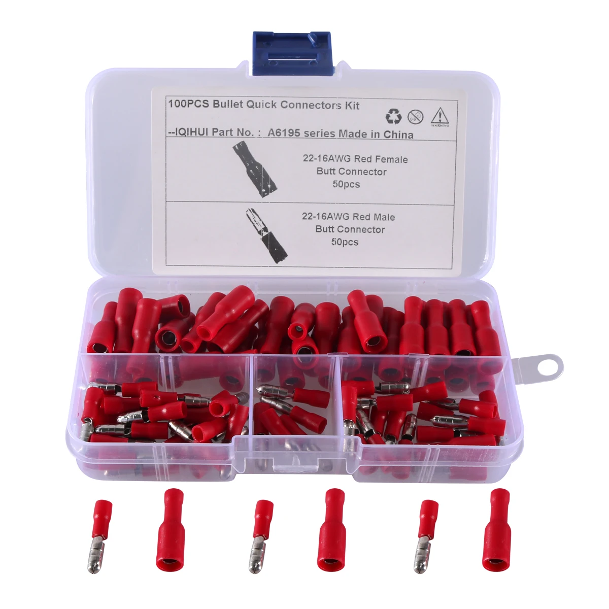 Car Accessories 100 Pc Red AWG22~16 Male & Female Bullet Connectors Insulated/cold-pressing terminal car wire connection
Car Accessories 100 Pc Red AWG22~16 Male & Female Bullet Connectors Insulated/cold-pressing terminal car wire connection