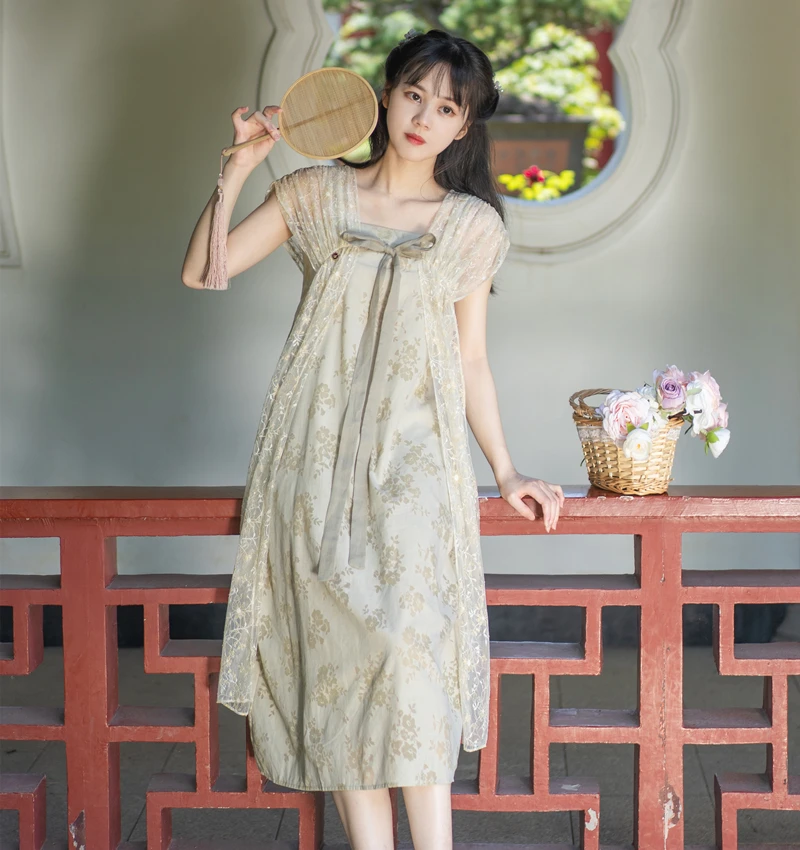 2021 Summer New Women's Wear Chinese Style Retro Leisure Daily Girl Lace Breast Length Ru Skirt Bow Middle Length Dress
2021 Summer New Women's Wear Chinese Style Retro Leisure Daily Girl Lace Breast Length Ru Skirt Bow Middle Length Dress