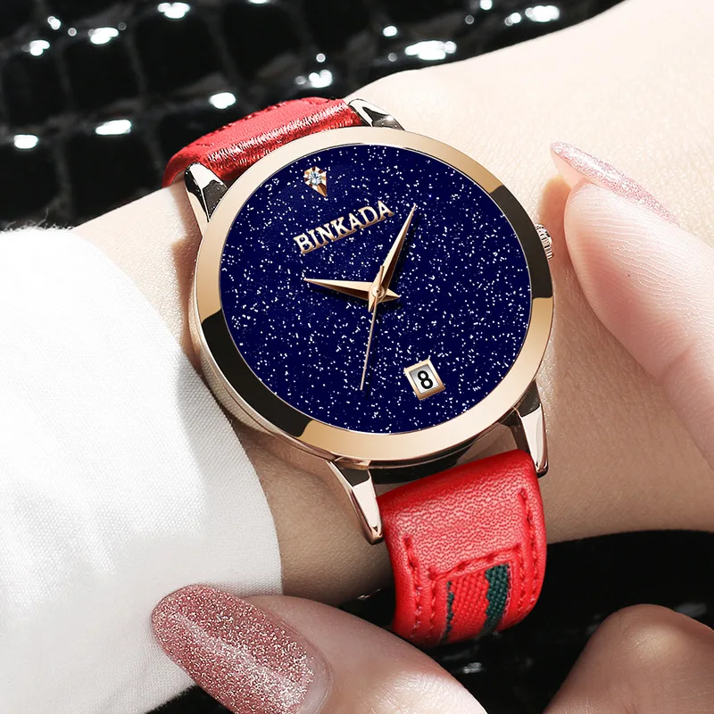 New Year's Explosion Models Ladies Starry Calendar Fashion Symbol Trend Watch Leisure Bin Takadi Quartz Temperament Literary Wat
New Year's Explosion Models Ladies Starry Calendar Fashion Symbol Trend Watch Leisure Bin Takadi Quartz Temperament Literary Wat