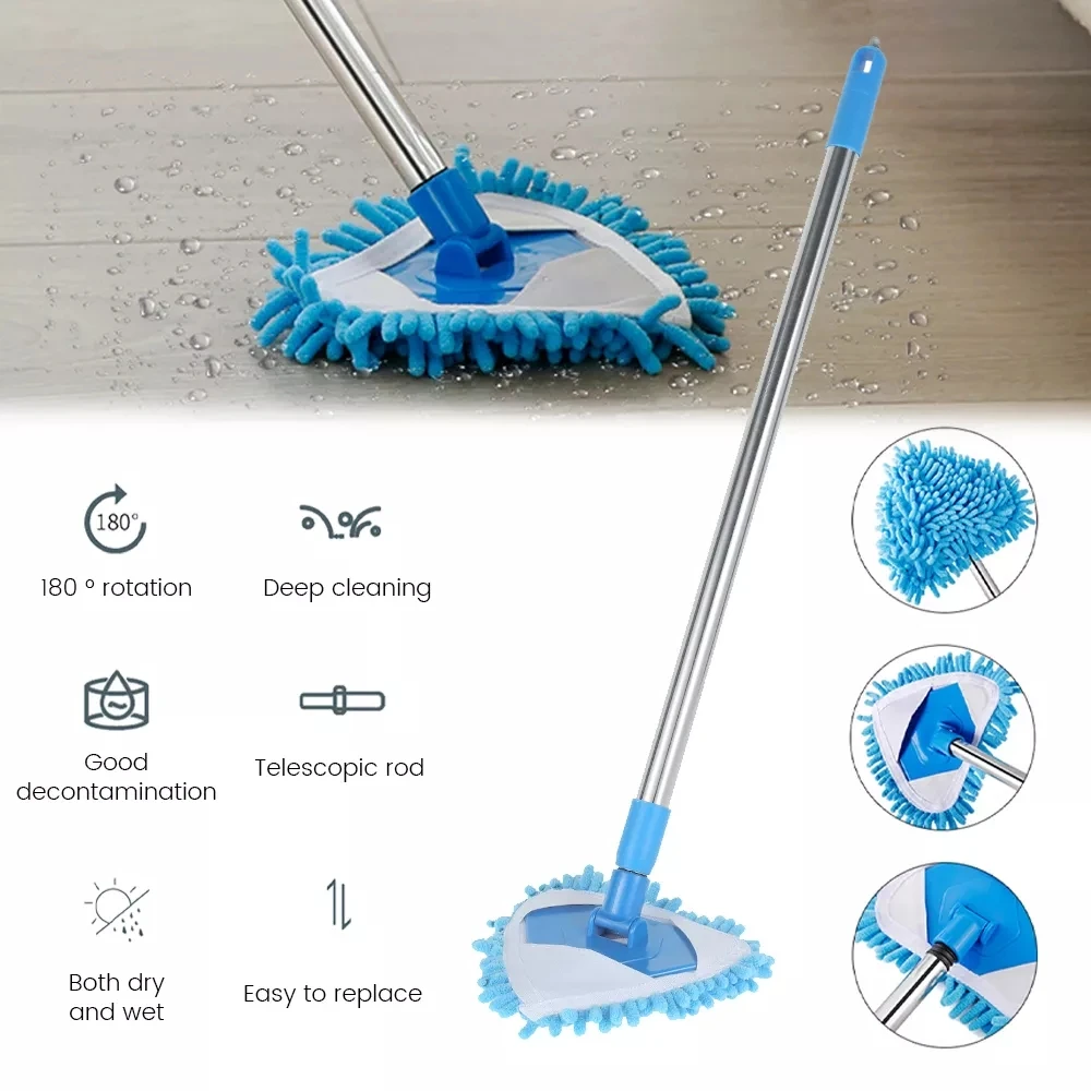 Triangle Mop Retractable Mini Flat Mops Sweeping Wall Ceiling Chenille Dust Mops Portable 360 Rotatable Floor Cleaning Tools
Triangle Mop Retractable Mini Flat Mops Sweeping Wall Ceiling Chenille Dust Mops Portable 360 Rotatable Floor Cleaning Tools