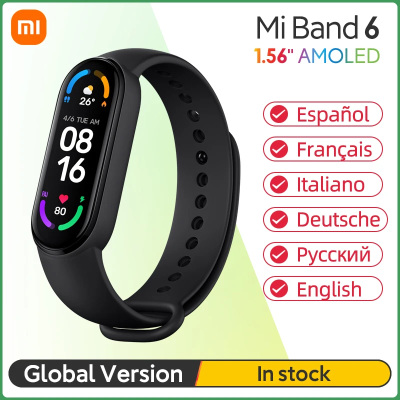 Xiaomi Mi Band 6 Smart Bracelet Miband 6 Blood Oxygen Fitness Traker AMOLED Screen Bluetooth Waterproof Smart Wristband
Xiaomi Mi Band 6 Smart Bracelet Miband 6 Blood Oxygen Fitness Traker AMOLED Screen Bluetooth Waterproof Smart Wristband