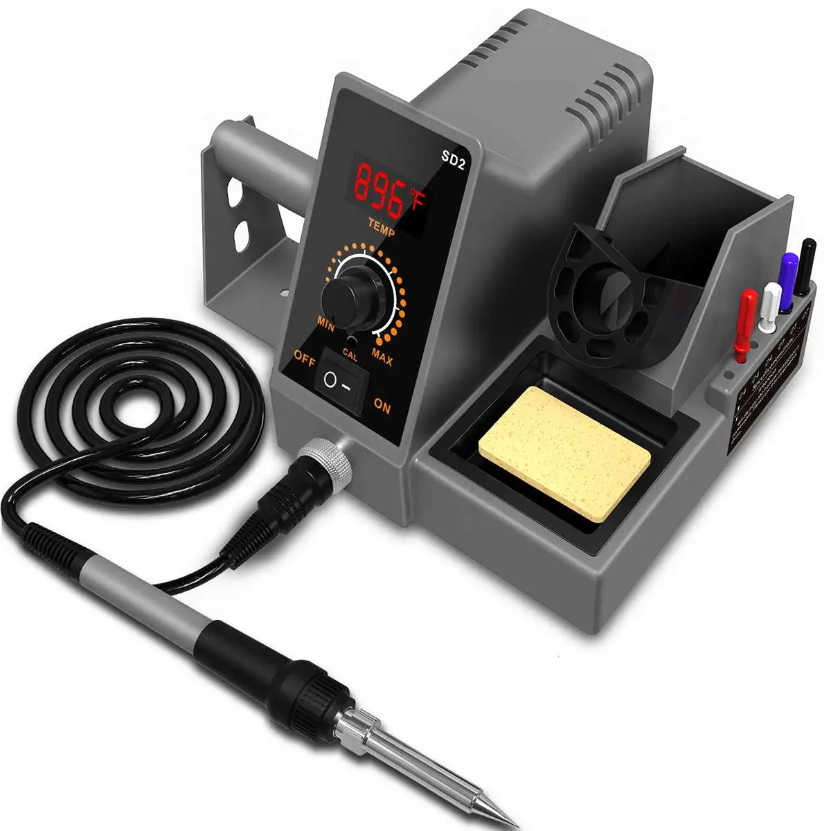 SD2 Thermostat Soldering Iron Toolbox LCD 60W Adjustable Temperature Welding Rework Station Repair Tools With Solder Wire Base
SD2 Thermostat Soldering Iron Toolbox LCD 60W Adjustable Temperature Welding Rework Station Repair Tools With Solder Wire Base