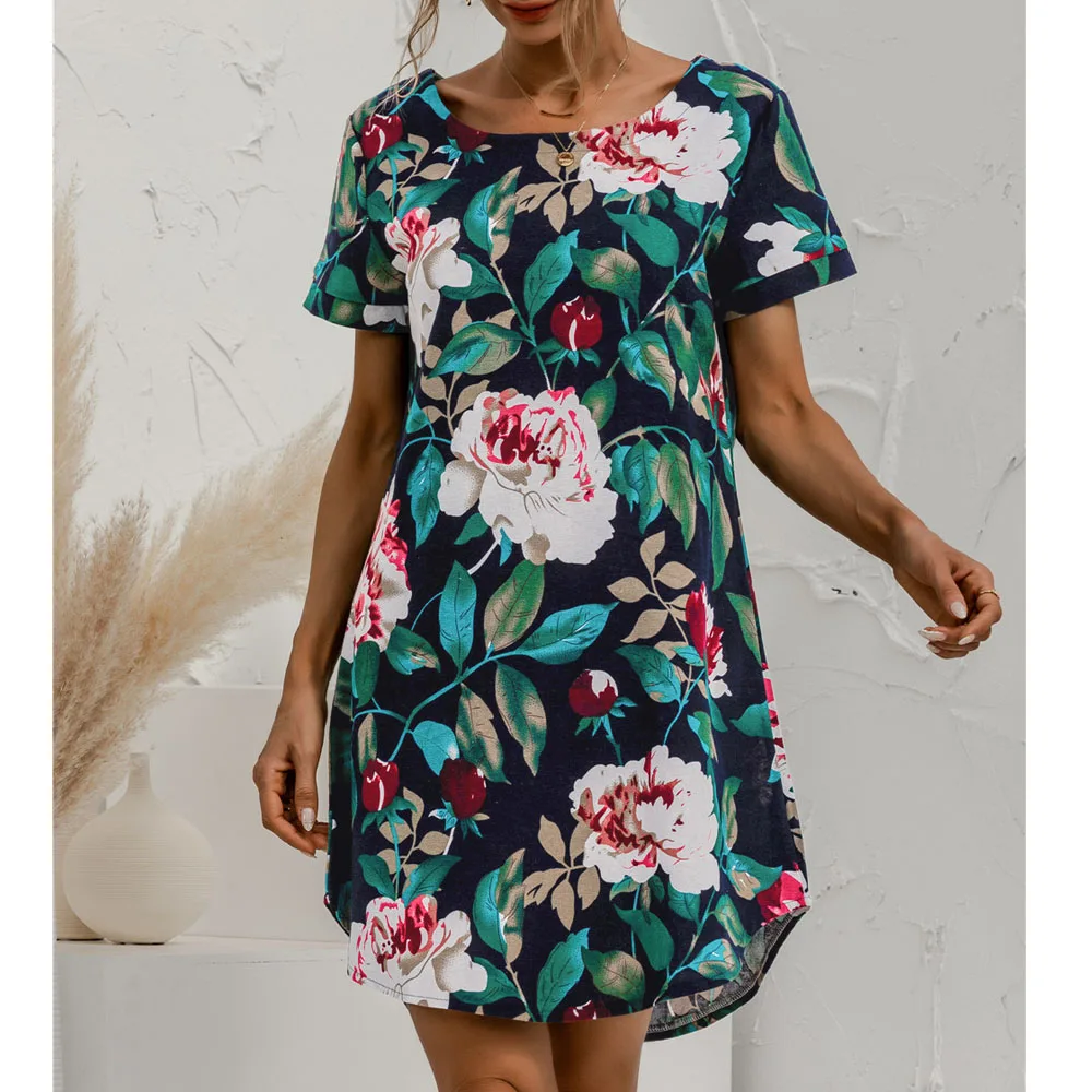 Plus Size Women Cotton Linen Dress Summer O Neck Floral Flower Print Short Sleeve Elegant Dresses 2021 New A-line
Plus Size Women Cotton Linen Dress Summer O Neck Floral Flower Print Short Sleeve Elegant Dresses 2021 New A-line