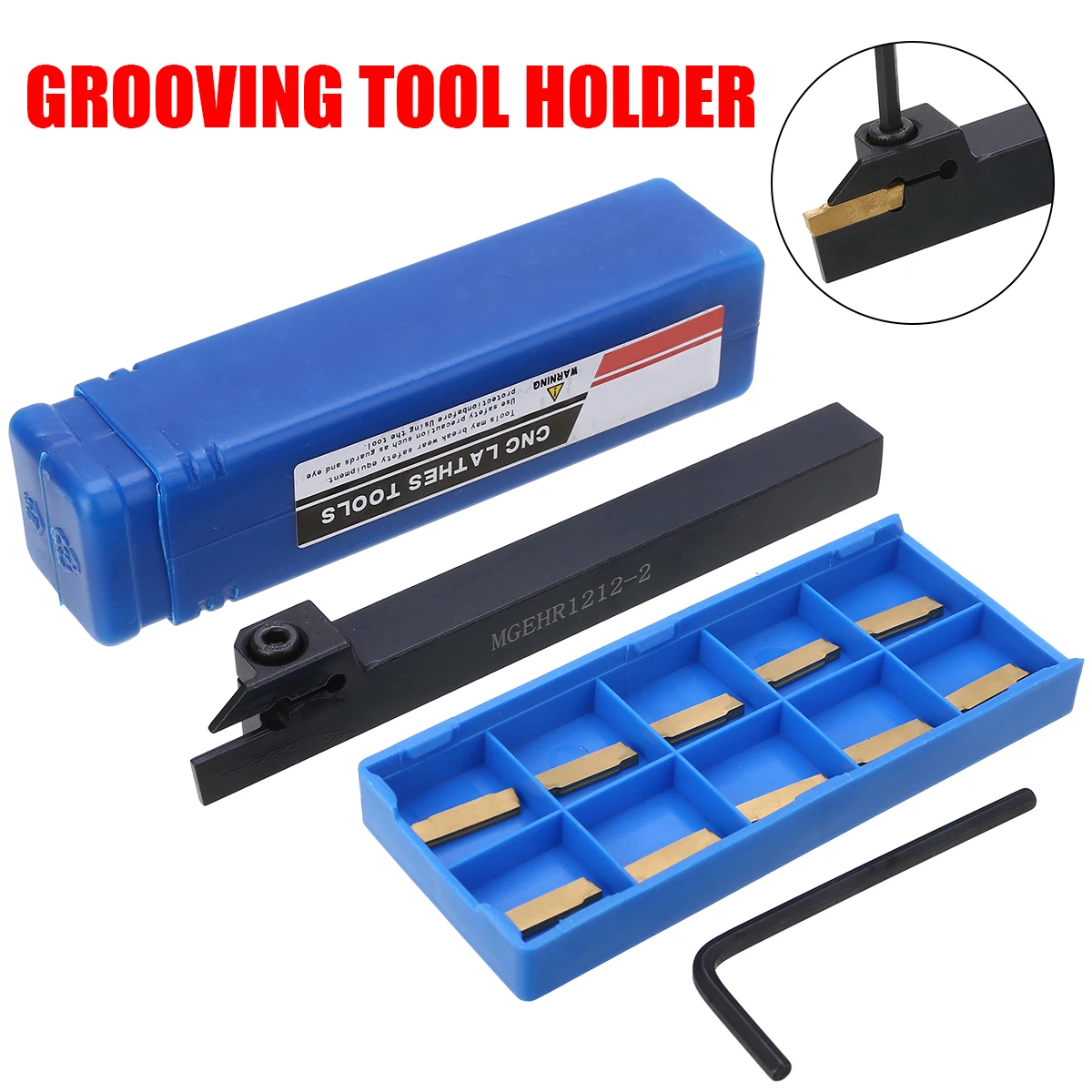 1Pcs MGEHR1212-2 External Grooving Cut Off Blade Tool Holder + 10Pcs MGMN200 Carbide Inserts with Wrench For Turning Tool
1Pcs MGEHR1212-2 External Grooving Cut Off Blade Tool Holder + 10Pcs MGMN200 Carbide Inserts with Wrench For Turning Tool