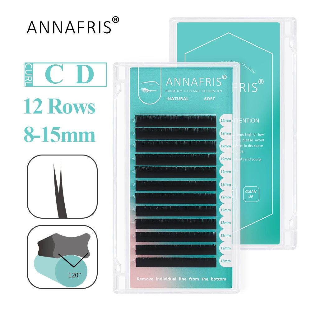 ANNAFRIS Matte Black Ellipse Flat Individual Eyelash Extensions Natural Faux Mink Soft Split-tips False Eye Lashes
ANNAFRIS Matte Black Ellipse Flat Individual Eyelash Extensions Natural Faux Mink Soft Split-tips False Eye Lashes
