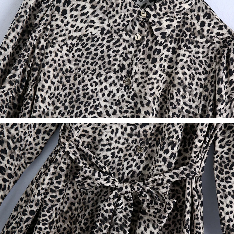 Sexy Leopard print Long dress Women Spring Turn down collar Female Shirt dress elegant Vestidos Office ladies 2021 YNZZU YD497 
Sexy Leopard print Long dress Women Spring Turn down collar Female Shirt dress elegant Vestidos Office ladies 2021 YNZZU YD497