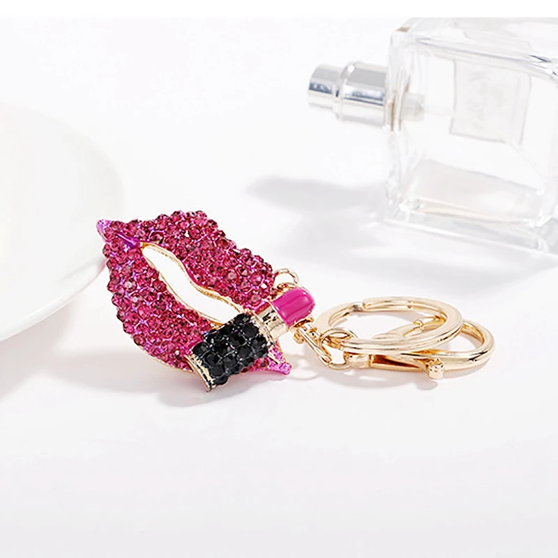 Creative Crystal Rhinestone Lipstick Makeup Keychain for Women Keyholder Keyring Purse Bag Charm Ornaments Pendant Jewelry 
Creative Crystal Rhinestone Lipstick Makeup Keychain for Women Keyholder Keyring Purse Bag Charm Ornaments Pendant Jewelry