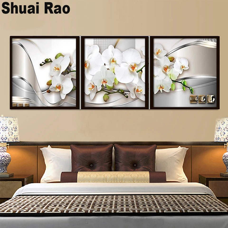 3 pieces white orchid 5D DIY diamond painting Mosaic flowers diamond embroidery circle drill rhinestone modern decoration art
3 pieces white orchid 5D DIY diamond painting Mosaic flowers diamond embroidery circle drill rhinestone modern decoration art